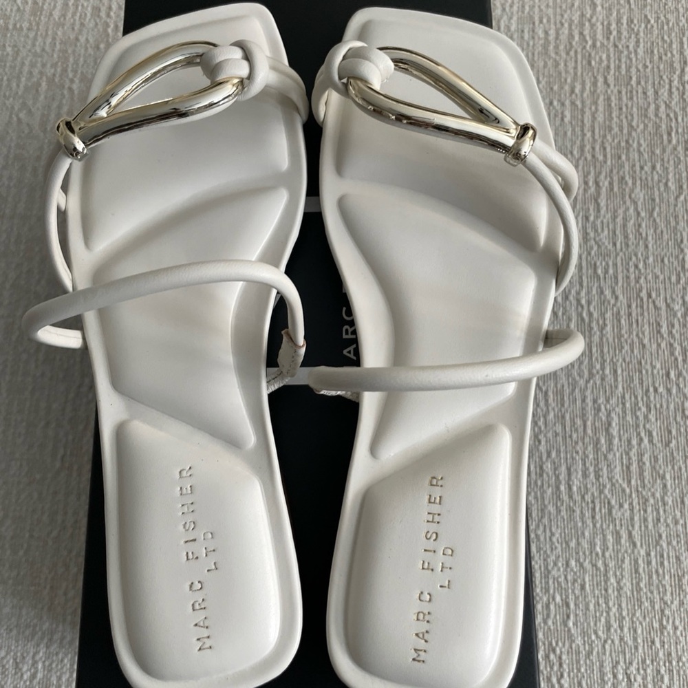 Marc Fisher Mazza White  Women's Sandals